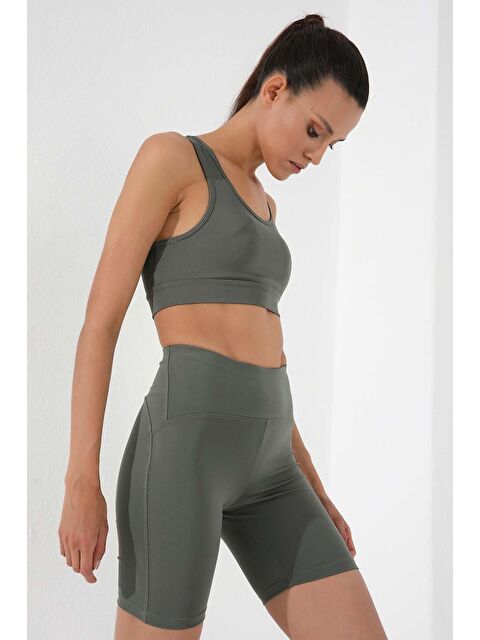 Tommylife Çağla Yüksek Bel Toparlayıcı Kısa Biker Kadın Tayt - 91007 - S000032306-19416