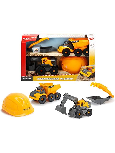 Dickie Volvo İnşaat Oyun Seti Ekskavatör Damperli Kamyon Baret Kürek Tırmık GKO - S000127934-20072