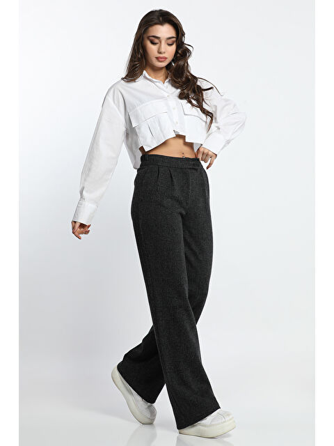 Gülseli Kadın Kışlık Karyağdı Desenli Bel Cırtlı Palazzo Pantolon - S000299879-19351