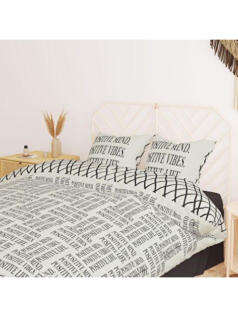 Evmila Baskılı,Desenli Çift Kişilik Nevresim Takımı (ÇARŞAFSIZ) 200x220 cm - S000233013-23173