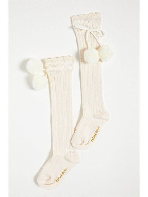 Katia And Bony Ponpon Bebek Dizaltı Çorap Ekru - S000163836-19965