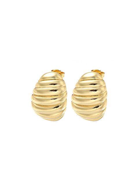 New Obsessions Gold Kruvasan Halka Çelik Küpe