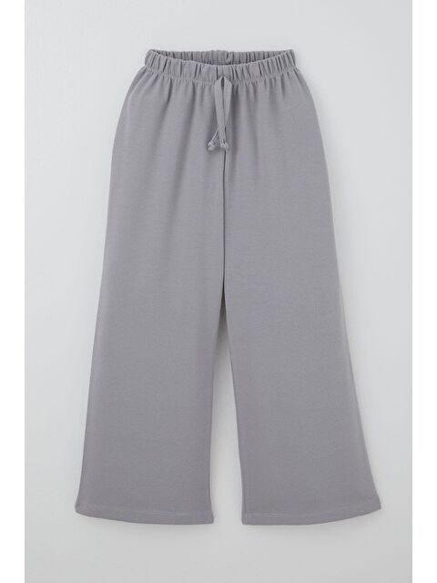 Breeze Kız Çocuk Pantolon Bağcık Aksesuarlı Beli Lastikli Gri (6-10 Yaş) - S000512995-20600