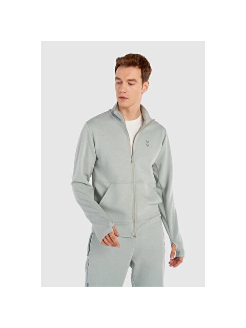 Hummel Nelly Gri Kapüşonlu Erkek Fermuarlı Sweatshirt Hırka