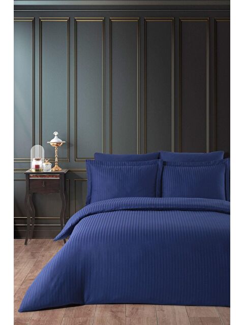 Varol Lastikli Saten Çizgili Çift Kişilik Nevresim Takım v2 - S000448349-21164