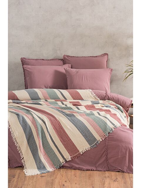 Varol 4 Katlı %100 Pamuk Müslin Pike & Yatak Örtüsü – 230x250 cm - S000448350-19951
