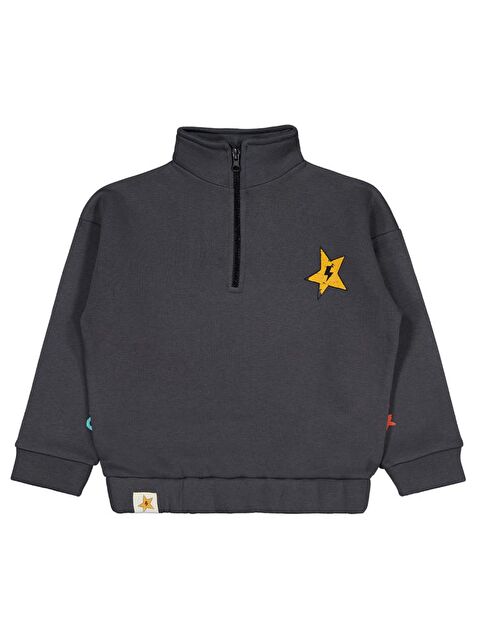 Civil Boys Relax Yıldız Baskılı 6-9 Yaş Sweatshirt - Gri9-10 Yaş - S000483293-29666