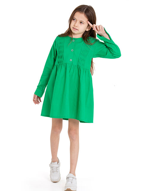 pi pengai Kız Çocuk Pile Fırfır Detaylı Elbise P1017 - S000364779-19972