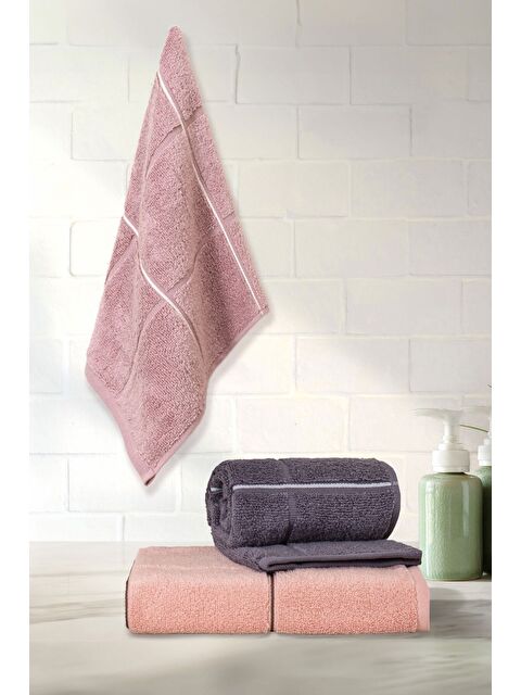 Varol Kare Serisi Micro Pamuk 30x50cm 3 Lü Havlu Seti - S000448572-1091