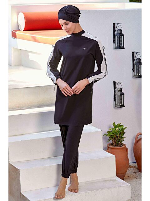 Adasea Spor Elastan Tam Kapalı Tesettür Mayo Sophıe 4580 Siyah - S000207473-19351