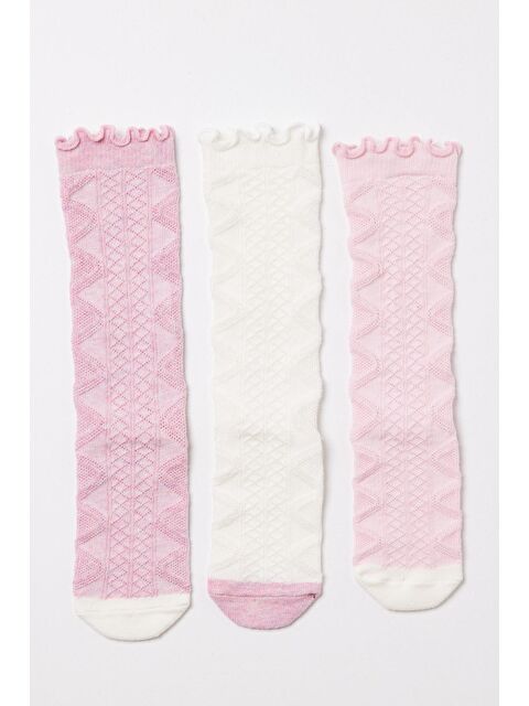 Katia And Bony Kız Bebek 3'Lü Paket Dizaltı Çorap Pembe - S000219820-37551