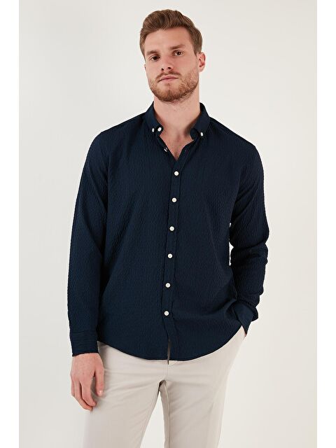 Buratti Pamuklu Düğmeli Yaka Uzun Kollu Slim Fit Gömlek CF23S112237 - S000000725-37341