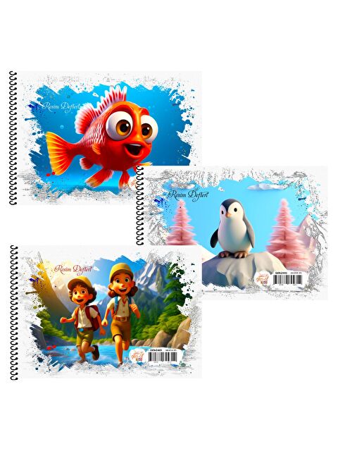 Gen-Of 17x24 15 Yaprak Karton Kapak Spiralli Küçük Boy Resim Defteri 3 Adet GEN-2410 - S000396834-20063