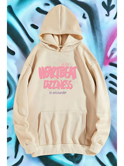 uyguntarz HeartBeat Baskılı Unisex Oversize Sweatshirt - S000265303-19928