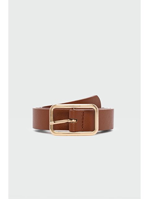 Shulebags Dikdörtgen Tokalı Klasik Deri Kemer Taba - S000440936-14955