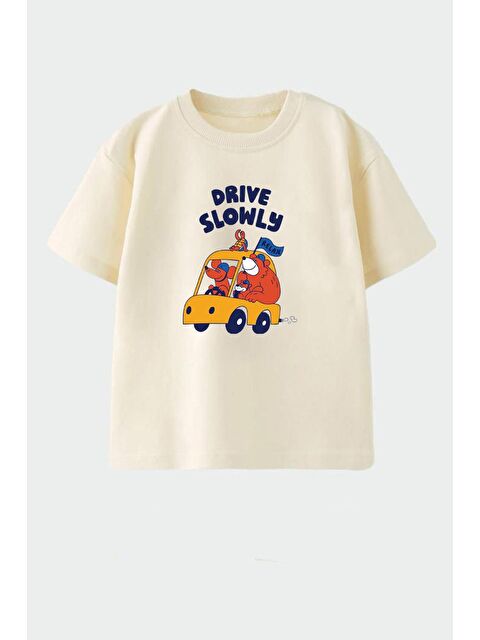 Monila Erkek Çocuk Slogan Baskılı Pamuklu Bisiklet Yaka T-Shirt - S000514682-25636