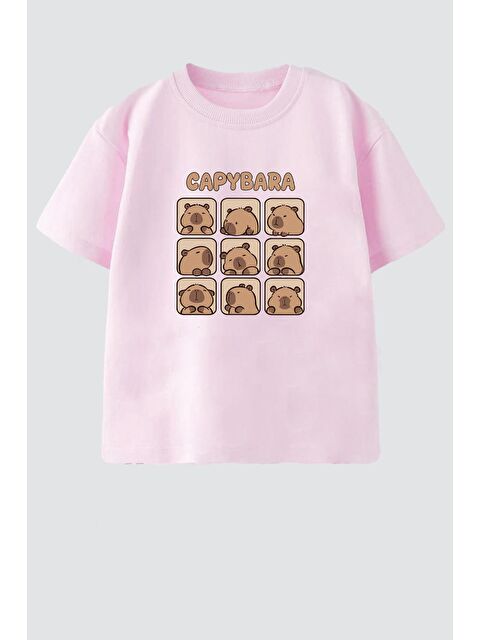 Monila Unisex Çocuk Pamuklu Bisiklet Yaka Baskılı T-Shirt - S000514681-20024