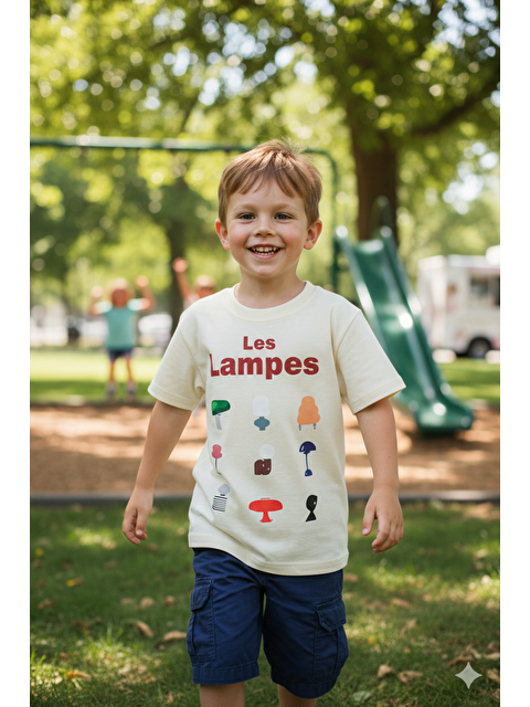 Monila Unisex Çocuk Pamuklu Bisiklet Yaka Baskılı T-Shirt - S000514687-25636