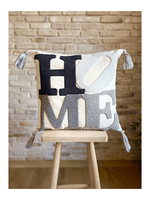 Pijamella Punch İşlemeli Tekli Dekoratif Özel Tasarım Kırlent Kılıfı (panç) - S000343363-37610