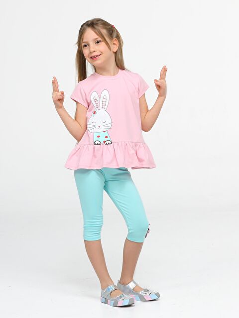 Casabony Bunny Kolları Fırfırlı Tunik + Tayt Takım - S000158555-20024