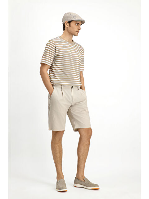 Kiğılı Bisiklet Yaka Regular Fit Pamuk Çizgili Tişört - S000404704-19933