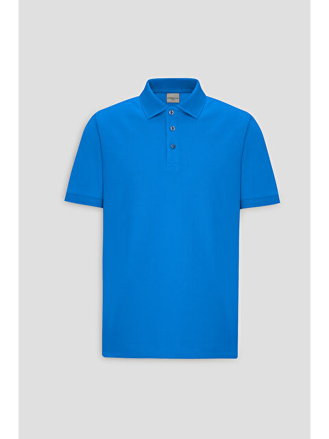 AC&Co / Altınyıldız Classics Erkek Royal Mavi Slim Fit Dar Kesim Polo Yaka %100 Pamuk Kısa Kollu Tişört
