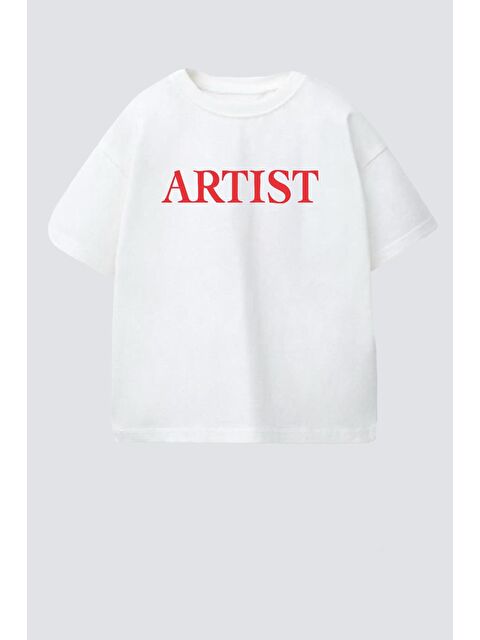 Monila Unisex Çocuk Pamuklu Bisiklet Yaka Baskılı T-Shirt - S000514674-19965