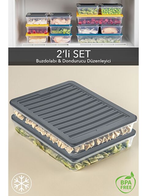 Meleni Home 2'li Saklama Kabı Antrasit 2 x 2400 ml - S000378896-29666