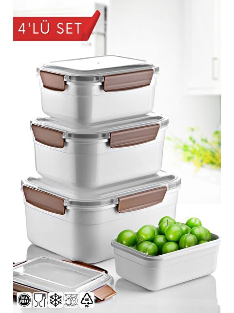 Nandy Home 4 Lü Set Mikrodalga ve Difrizde Kullanılabilen Saklama Kabı Seti - S000297638-19966