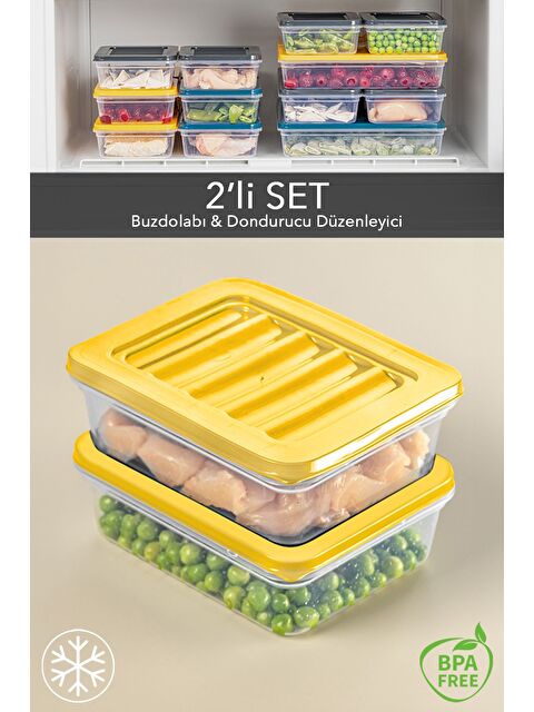 Meleni Home 2'li Saklama Kabı Sarı 2 x 600 ml - S000378897-20072