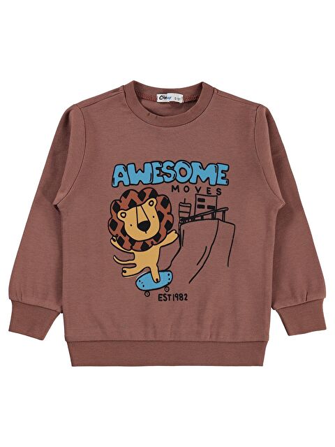 Civil Boys Awesome Aslan Baskılı 2-5 Yaş Sweatshirt Km - Kahverengi 4-5 Yaş - S000526697-17365