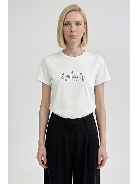 Wrangler %100 Pamuk Regular Fit Normal Kesim Bisiklet Yaka Logo Detaylı Tişört