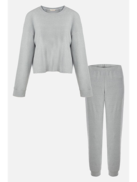 Koza İç Giyim Kadın Soft Touch Kol ve Paça Bant Detaylı Pembe Renk Pijama Takımı - S000324938-20600