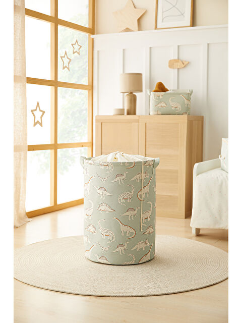 Ocean Home Textile Çocuk Odası Ağzı Büzgülü Dinozor Oyuncak Sepeti 36 x 50 cm - S000282523-17259