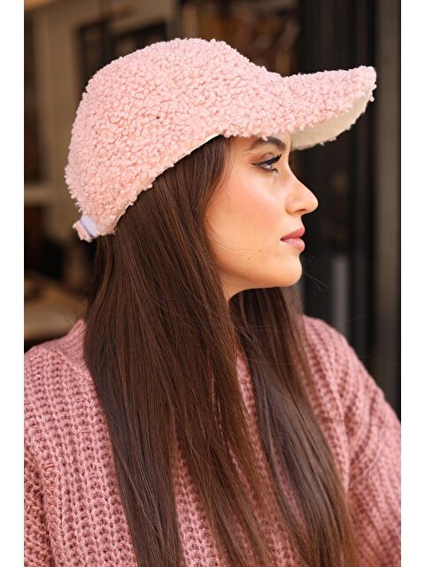 Remsa Mayo Kadın Kıvırcık Peluş Kep Şapka RKŞ-07 Pudra - S000119236-23490