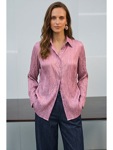 SATEEN Salaş Gömlek - Pembe