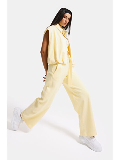 It's Basic Kadın Sarı Renk s6-108 Alt Üst 2'li Kombin Tasarım Takım - S000508087-20072