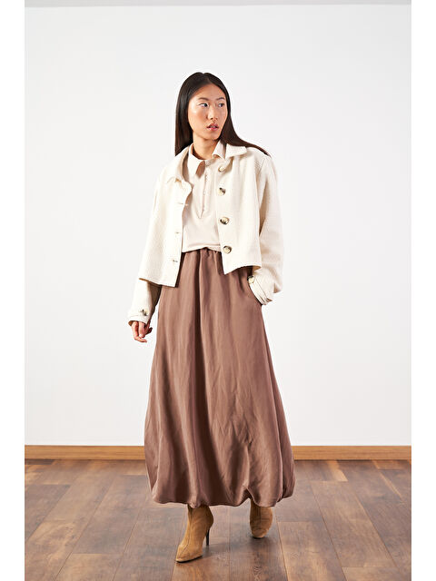 Mevra Uzun Balon Etek Kahve - S000508089-19413