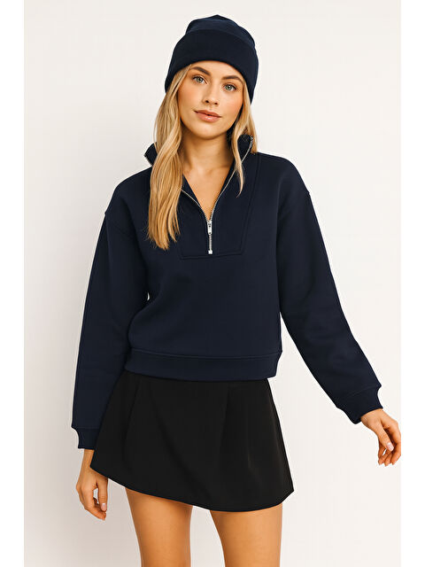 Fashion Friends Regular Fit Dik Yaka Yarım Fermuarlı Sweat 25K0166K1 - S000484748-21164