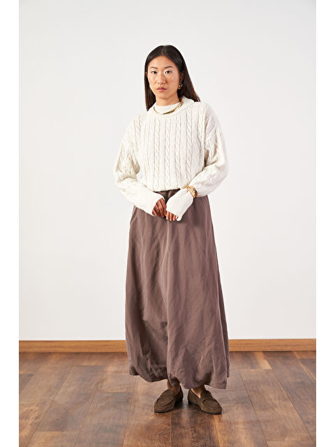 Mevra Uzun Balon Etek Vizon - S000508090-26429