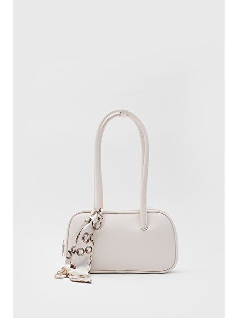 Shulebags Beau Fular Detaylı Omuz Baget Çanta Krem