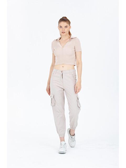 Comstar Kadın Jogger Rahat Kalıp Paça Lastikli Gabardin Pantolon - S000211928-25636