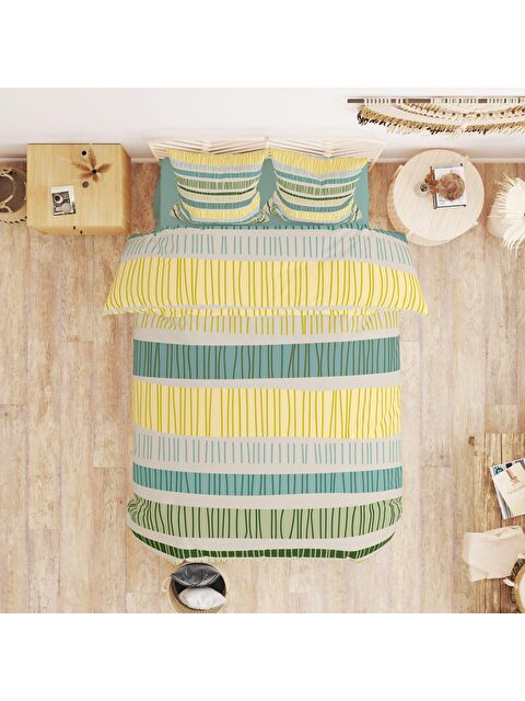 Evmila Baskılı,Desenli Çift Kişilik Nevresim Takımı (ÇARŞAFSIZ) 200x220 cm - S000233040-23173