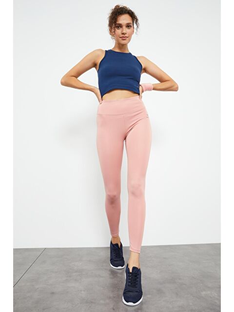 Tommylife Pudra Yüksek Bel Streç Slim Fit Dar Paça Kadın Tayt - 94545 - S000032277-7152