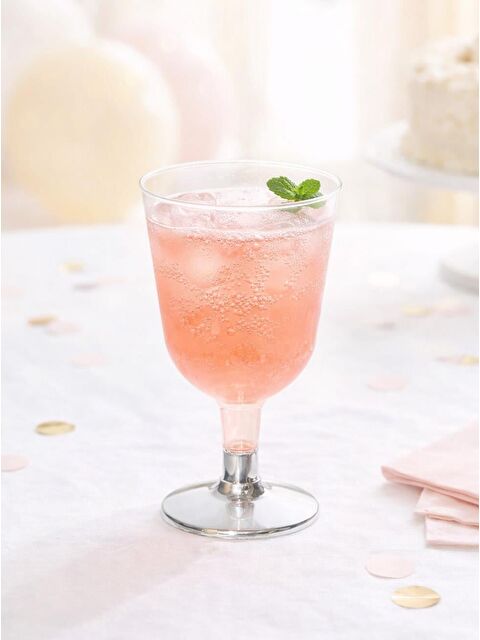 Parti Adresi Mini Flüt Kadeh Gümüş Ayaklı 6'lı