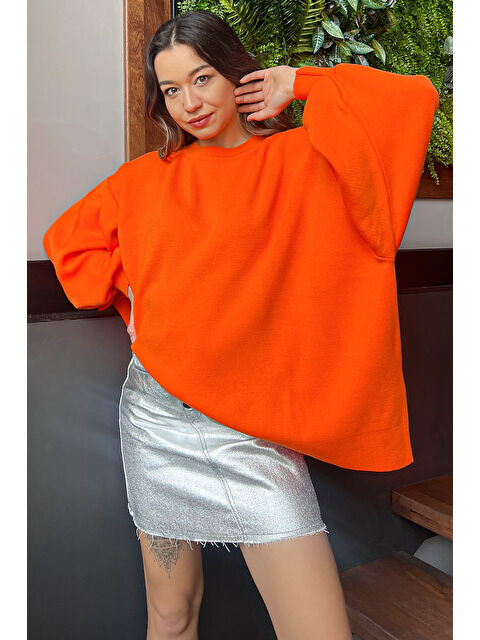 Gülseli Kadın Oversize Balon Kol Triko Kazak - S000299953-20013