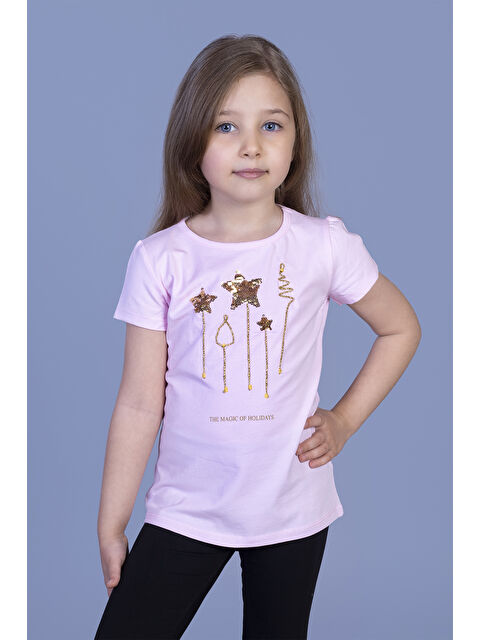 Toontoykids Kız Çocuk Yıldız Nakışlı Tişört - S000255566-20020