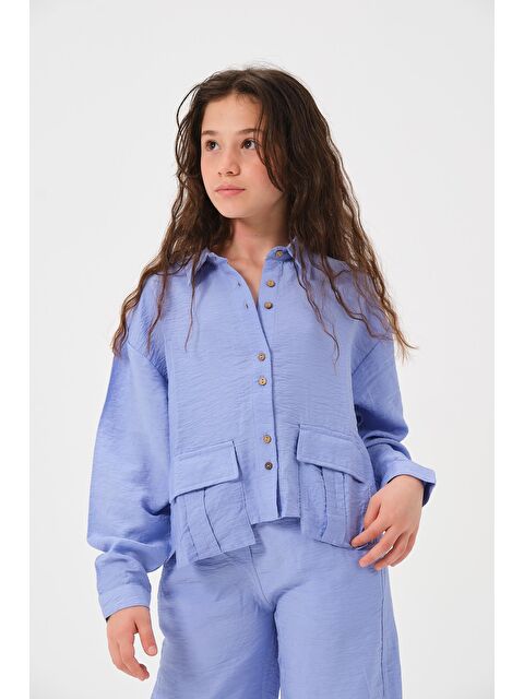 JAZZİEE Genç Kız Çocuk Cepli Uzun Kollu Gömlek - S000315648-21983