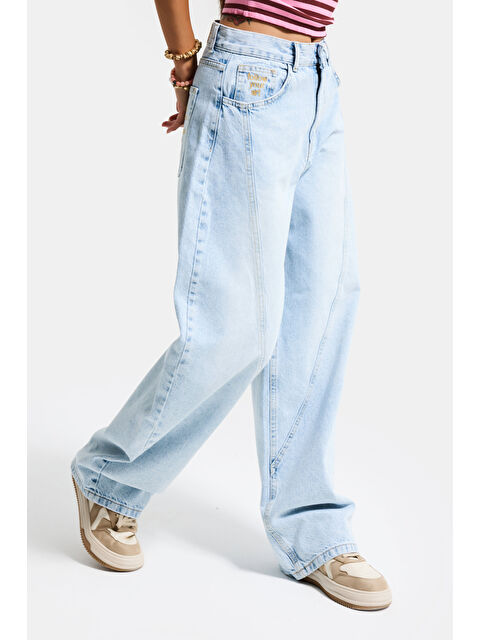 It's Basic Kadın Ice 4s6-3 Balon Fit Cep Nakışlı Özel Tasarım Denim Jean
