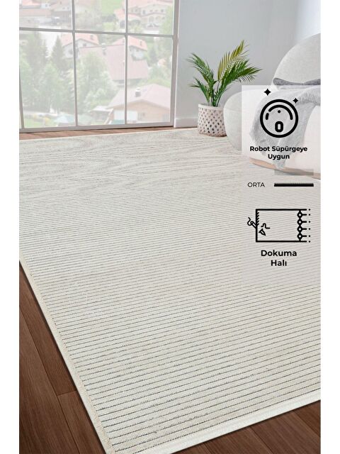 Saraz Halı Dizayn Şönil Kilim Krem 80x300 - S000178272-19966